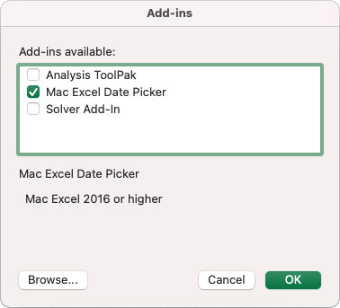 excel vba library for mac